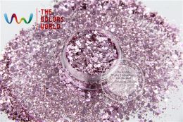 Glitter HM2104264 Mix Pink jade Colours Hexagon shapes Glitter for nail art ,nail gel, nail polish makeup and DIY decoration