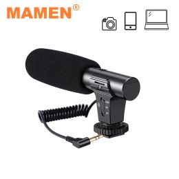 Microphones MAMEN SLR Camera Recording Microphone with 3.5mm Plug Professional Microfone for DSLR DV Camera Mobile Phone Vlog Video Mic