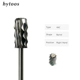 Bits HYTOOS 4XC D4S Cut Dust Proof Bits Tungsten Carbide Barrel Nail Drill Bit Electric Manicure Burr Accessories Remove Gel Tool