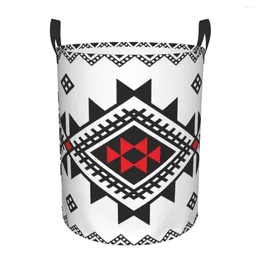 Laundry Bags Kabyle Amazigh Carpet Basket Collapsible Africa Geometric Morocco Style Clothes Hamper For Baby Kids Toys Storage Bag