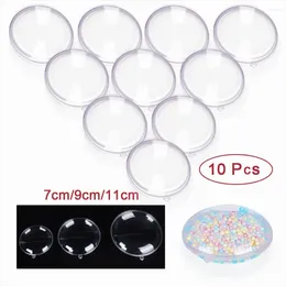 Party Decoration 10pcs Transparent Oblate Christmas Flat Ball Clear Baubles Candy Gift Box Home Decor For Wedding 7/9/11cm