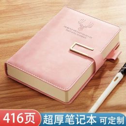 Notebooks Fawn notebook book super thick college student A5 leather bound business notepad thick retro simple Korean edition diary