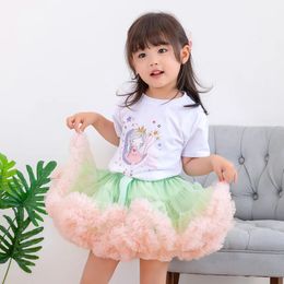 Lush Small Baby Girls Tutu Skirt for Kids Children Puffy Tulle Skirts for Girl born Party Princess Girl Clothes PP008 240329
