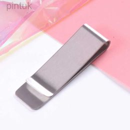 Money Clips Stainless Steel Money Clip Simple Silver Brass Cash Clip Money Holder Credit Card Portable Business Cards Holder 240408