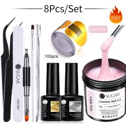 Gel UR SUGAR 150G Extension Gel Kits Pink Nude Clear Soak Off UV Construction Gel Acrylic Gel Nail Polish Build Tools Manicure Set