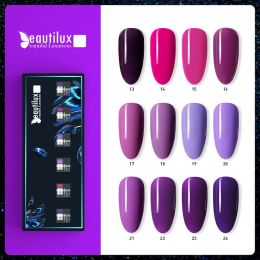 Gel Beautilux Nail Gel Polish Kit Violet Purple Lavender Color UV LED Gels Set Semi Permanent Nail Polish Lacquer 10ml 6pcs/lot