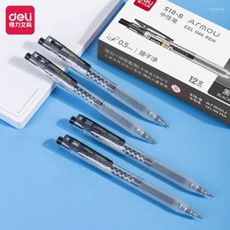 Deli 4pcs 0.5mm Signature Pen Black Red Ink Gel School Student Supplies Office Stationery High-quality