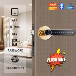 Lock Tuya Fingerprint Biometric Smart Door Lock Home Apartment with Key Card Digital Door Lock Keyboard Keyless Entry