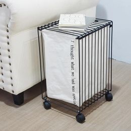 Laundry Bags Japanese Wrought Iron Dirty Clothes Storage Basket Pull-out Baskets Minimalist Bathroom With Wheels