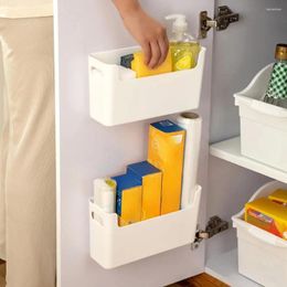 Storage Bottles Plastic Crisper Kitchen Box Organization Punch Free Wall-Mounted Cabinet Rack For Accessorie