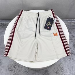 Men's Shorts 2024 Sports And Casual Women's Versatile Striped Butterfly Embroidered