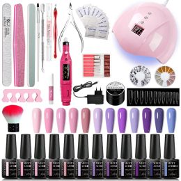 Kits Manicure Set for Nail Extensions Gel Nail Polish Set Nail Drill Machine Nail Lamp Nail Dryer Soak Off UV Gel Kits Nail Tools Set