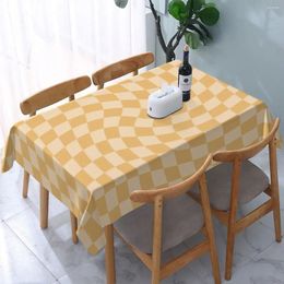 Table Cloth Rectangular Tablecloth Fit 45"-50" Elastic Edge Geometric Checkerboard Covers
