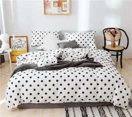 Bedding Sets Comforter Bed Set Pure Cotton Printed Pillowcases Duvet Cover Sheet Retro Polka Dots