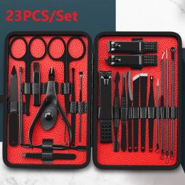 Kits Super Complete 23 Pieces Manicure Set Nail Kit Art Tools Toenail Pedicure Care Ingrown Trimmer Clipper Professional Set