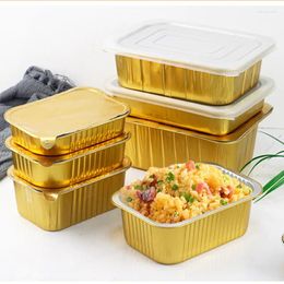 Disposable Cups Straws 50pcs Creative Aluminum Foil Food Container Cup Cheese Dessert Square Gold Baking Packaging Cake Box Tiramisu With