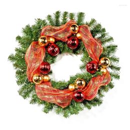 Decorative Flowers Noble Fir Pre-Lit Warm White LED Pre-Decorated Artificial Christmas Wreath