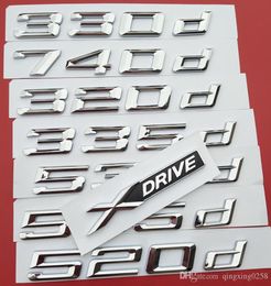 DIY Number Letter 316d 318d 320d 325d 330d 520d 530d 535d 550d 740d 750d 760d Emblem for BMW Diesel Oil Fuel Trunk Logo Sticker9438655