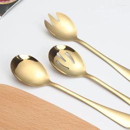 Spoons 3Pcs/Set Dinnerware Set Salad Spoon Fork Colander Service Cutlery Kitchen Tool