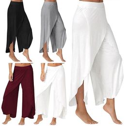 Fashion Outfit Women Wide Leg Pants Comfort Mandala Yoga Split Trousers Open Leg Gypsy Loose Fitness Pants Hippie Pants Harem Aladdin Jwvla