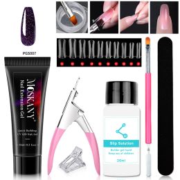 Kits Poly UV Gel Kit All for Manicure Gel Nail Extension Set Slip Solution Builder Acrylic Gel Polish Nail Art Tool Polygels Set