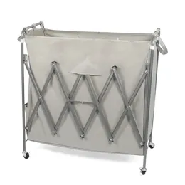 Laundry Bags Flash SaleKARMAS PRODUCT 3 Section Sorter Collapsible Hamper Cart With Rolling Heavy Duty Casters Waterey