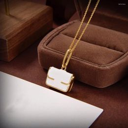 Pendant Necklaces Designer Enamel Bag Neckalce For Women Girls High Fashion Daily Party Wedding Quality Gorgeous Jewerly