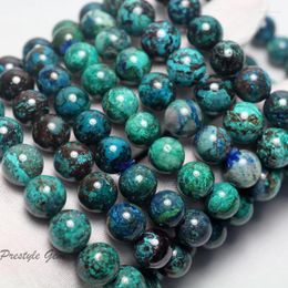Loose Gemstones Meihan Natural Chrysocolla Smooth Round Beads For Jewelry Making Design DIY Gift