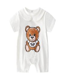 New Summer Fashion Cute Newborn Baby Clothes Unisex Shortsleeved Cotton Little Print Bear BB New Born Baby Boy Girl Romper7946979