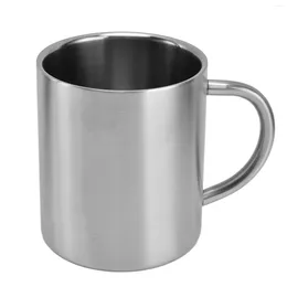 Mugs Stainless Steel Insulated Cup Good Heat Insulation Comfortable Handle Double Walled Coffee For Outdoor Travel