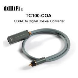 Connectors DD ddHiFi TC100COA USBC to Digital Coaxial Converter Audio Cable 35cm/65cm for RCA Plug DAC Amplifier Devices