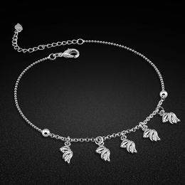 Womens Anklet Bohemian 925 Sterling Silver Angel Wing Summer Beach Anklets On Foot Ankle Bracelets For Women Leg Chain 240408