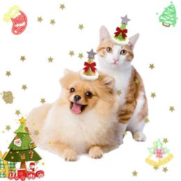 Dog Apparel Adjustable Cute Christmas Pet Hat Glitter Bow Decor Tree Accessories Puppy Birthday Decoration