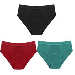 Womens leak proof menstrual underwear four layer womens high water absorption 3 Colours S6XL 240408