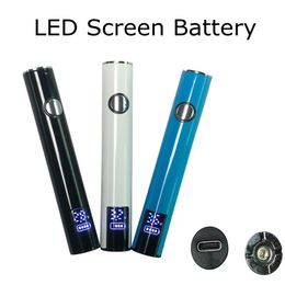 400mah Rechargeable Battery New LED Screen Adjustable Voltage Preheating Batteries Electronic Cigarettes 14x 90mm Size Customise Available