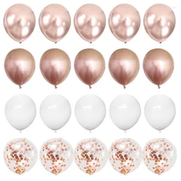 Party Decoration 20pcs 12inch Chrome Rose Gold Confetti Latex Balloons Backdrop Birthday Wedding Bachelorette Adult Anniversary