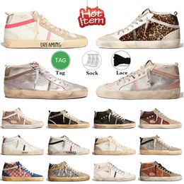 2024 Designer golden Casual Shoes Super-Star Famous Italy Brand Sneakers Classic goose's Plate-forme Dirty Do-Old Snake Skin Gold Mid Star Suede Heel Dhgate Size 46