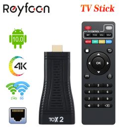 Box TOX2 Android 10 Smart TV Box Allwinner H313 Quad Core 2GB 16GB TvBox 2.4G/5G WiFi 100M BT5.0 Set Top Box HD TV Stick PK TOX1