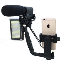 Cameras Smartphone Handheld Bracket for Iphone X 8 7 6S Samsung Cell Phone Micro Film Shooting Microphone Flash lamp Camera Holder Mount