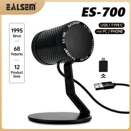 Microphones EALSEM 700 USB Condenser ALLMetal Microphone For PC and Mac, Phone,Streaming, Recording Radio, Gaming,YouTube,