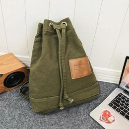 Backpack Students Durable Drawstring Sports Lightweight Canvas High-Capacity Solid Colour Women Holiday Gifts