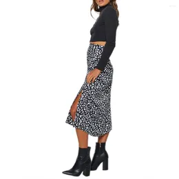 Skirts Women S Casual Long Leopard Printed High Waist Split Outwear Party Club Streetwear Bottoms