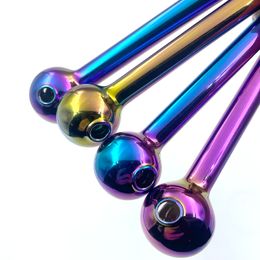 Colourful Oil Burner Pipe Nano plating Pyrex glass smoking pipes quality Great Tube tubes Nail tips