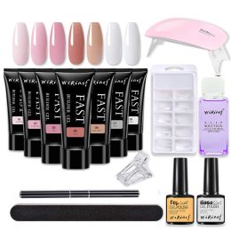 Kits Poly Extension Gel Nail Kit 7 Colours Poly Nail Gel Kit Diy Nail Manicure Professional Technician Set