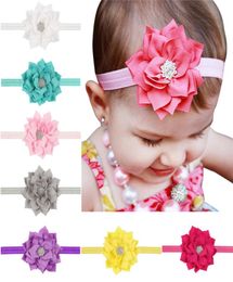 13 Colours Baby Girls Headbands Lotus Flower Rhinestone headband Infant Kids Hair Accessories Headwear Cute lovely Princess Hairban4892260