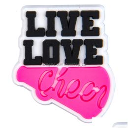Jewelry Pink Cheer Clog Charms For Shoe Decoration New Design Lady Shoes Drop Delivery Baby Kids Maternity Accessories Dhq0Z
