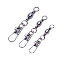 Swivels Interlock Snap Fishing Lure Tackles Gear Accessories Connector Copper Swivels Pin Bearing Rolling Solid Fish Tool2740039