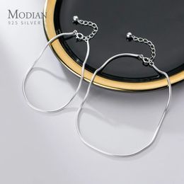 Modian Hight Quality 100% 925 Sterling Silver Fashion Classic Snake Chain Bracelet Anklet Link for Women Fine Jewellery Bijoux 240408