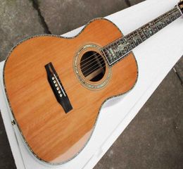 Solid Cedar Top Abalone inlay Ebony Fingerboard deluxe Acoustic Guitar with Pickup EQ with Headstock Can be Customised Logo1434652