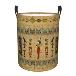 Laundry Bags Egyptian Mut Symbol Basket Foldable Ancient Egypt Clothes Toy Hamper Storage Bin For Kids Nursery